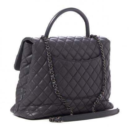 Chanel Caviar Quilted Large Coco Handle Flap Grey 2 of 9
