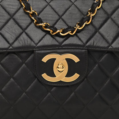 Chanel Lambskin Quilted XL Jumbo Single Flap Black 19 of 33