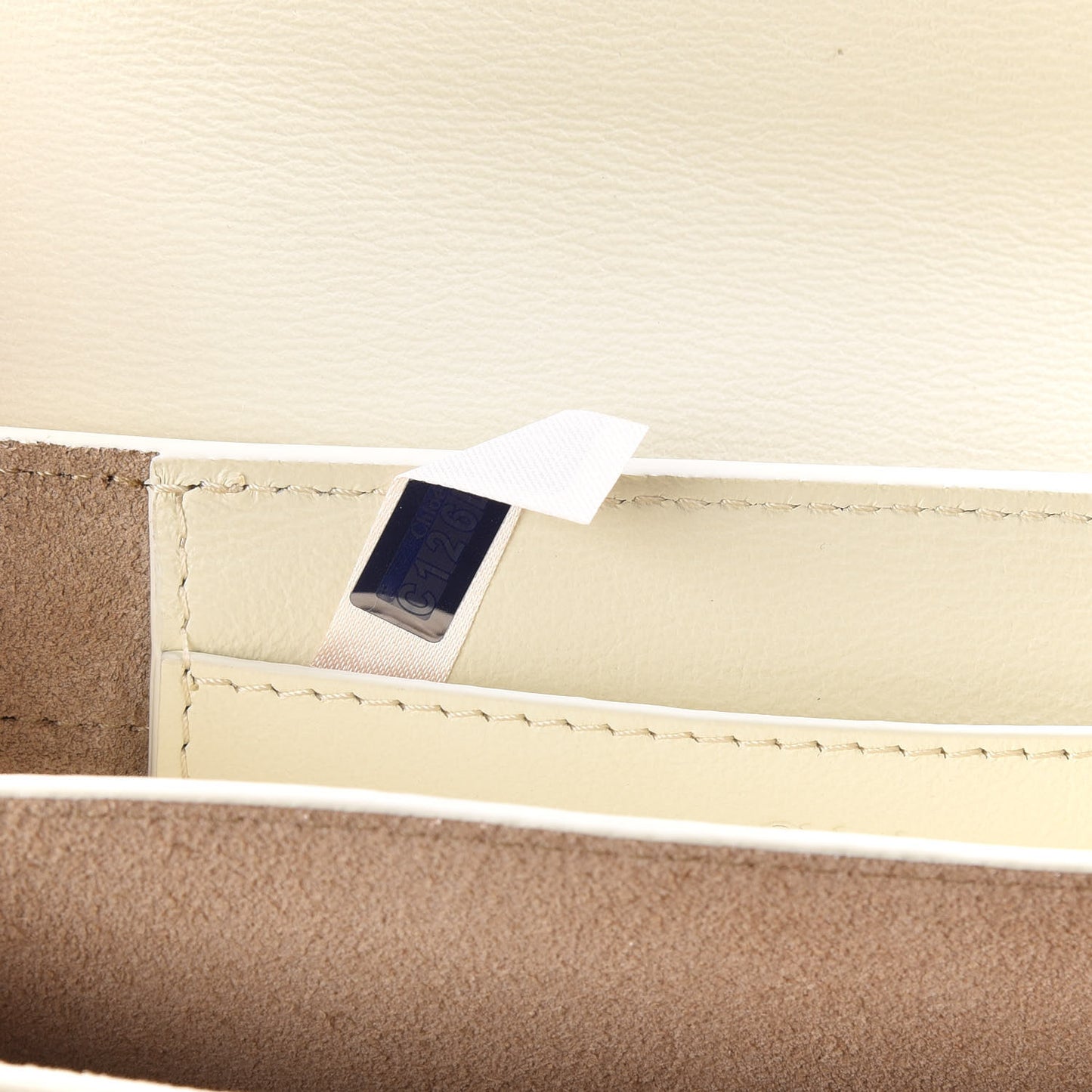 Calfskin Drew Bijou Clutch Natural White