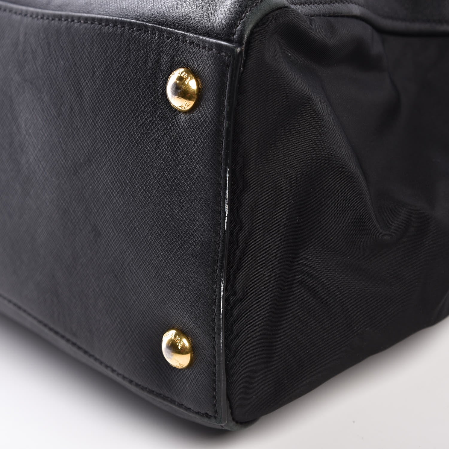 Prada Calfskin Tessuto Nylon Tote Black 11 of 13