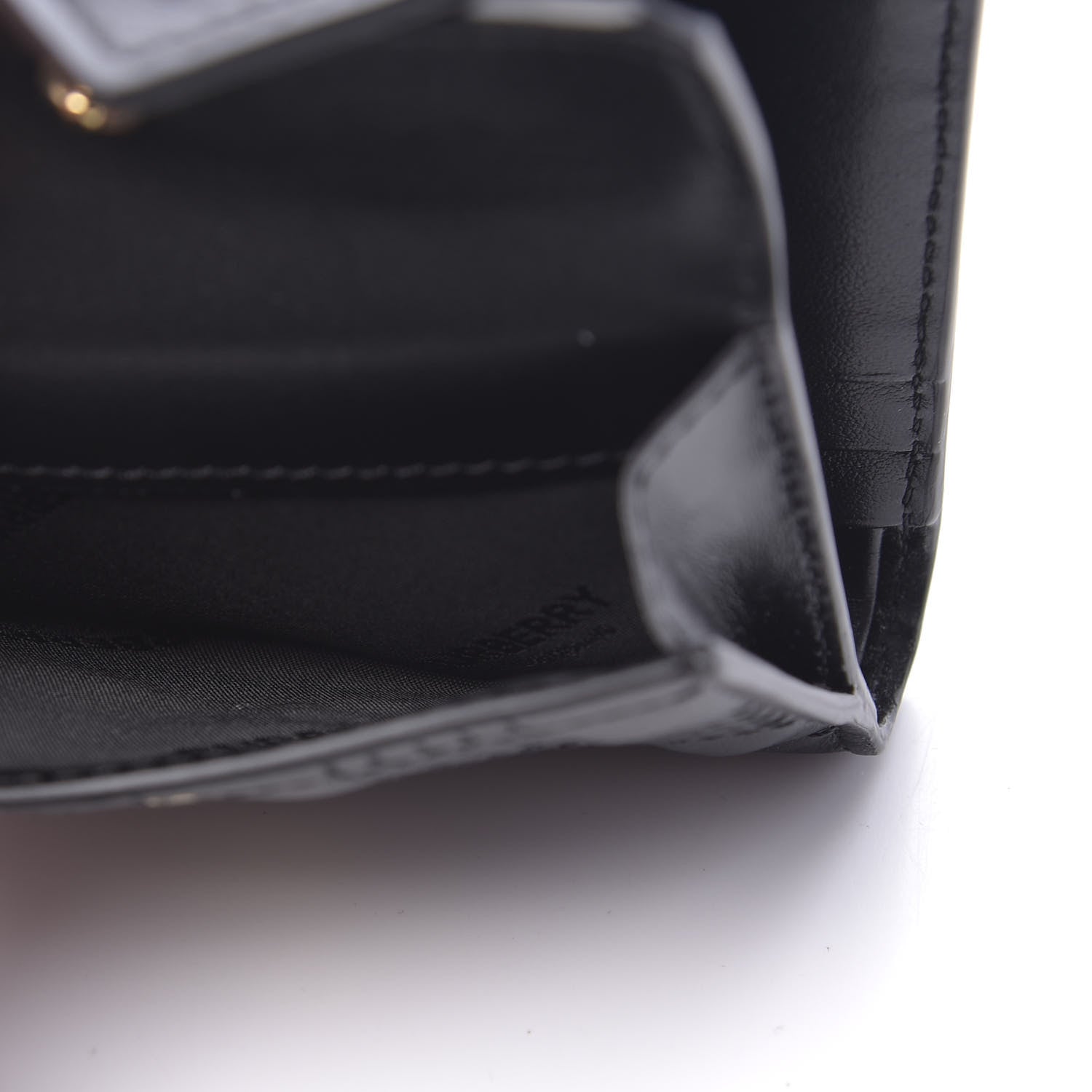 Burberry Lambskin Quilted Check Folding Wallet Black 5 of 12