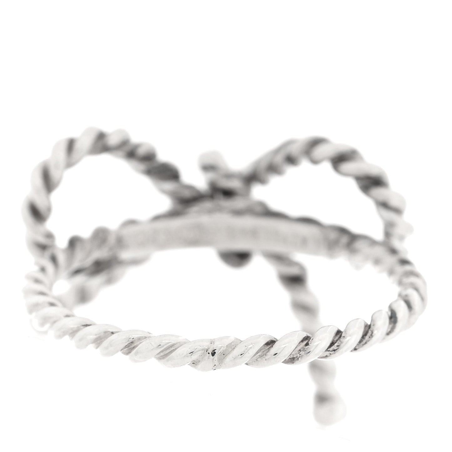 Sterling Silver Textured Twist Bow Ring 44 3