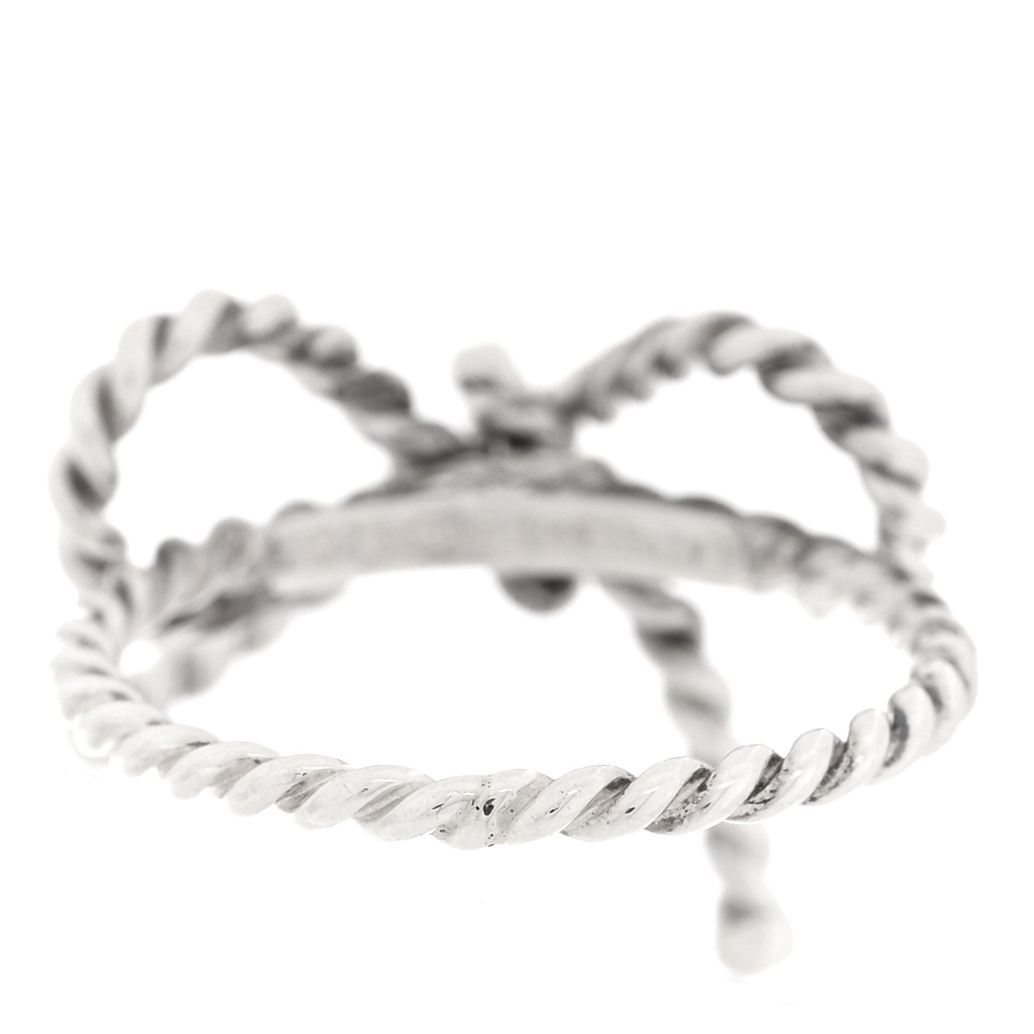 Tiffany Sterling Silver Textured Twist Bow Ring 44 3 3 of 4