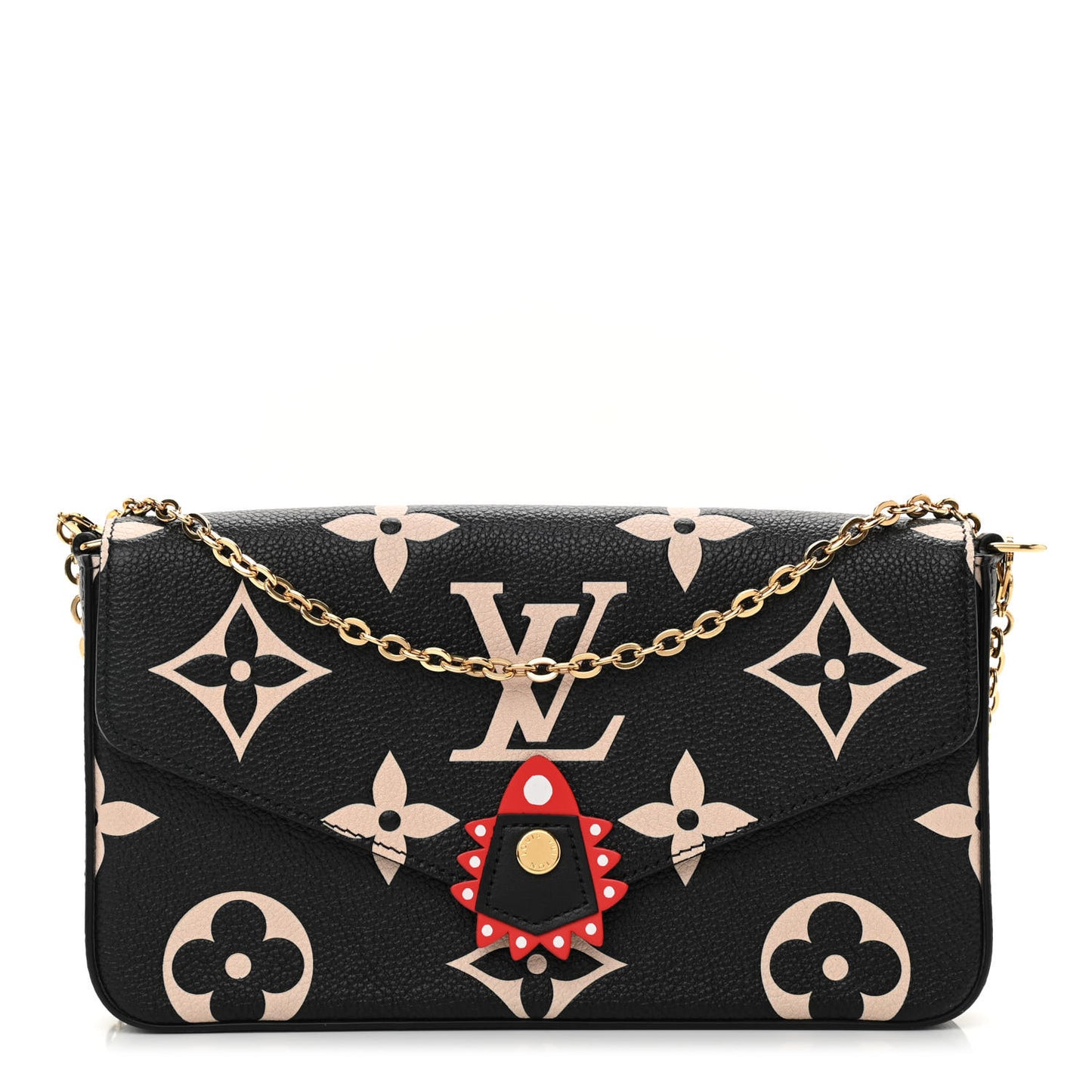 Empreinte Monogram Giant Crafty Pochette Felicie Black Crème