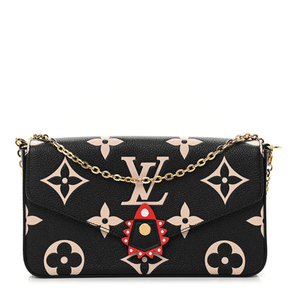 Louis Vuitton Empreinte Monogram Giant Crafty Pochette Felicie Black Crème 3 of 11