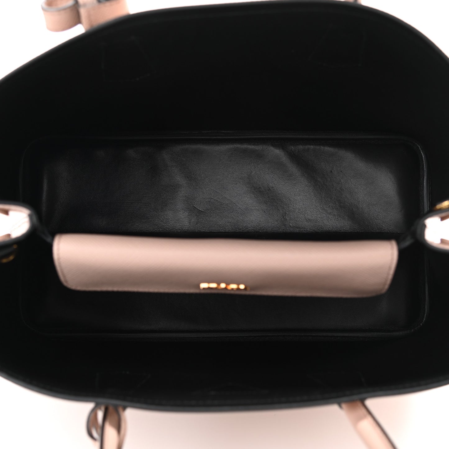 Saffiano Cuir Large Double Bag Cammeo