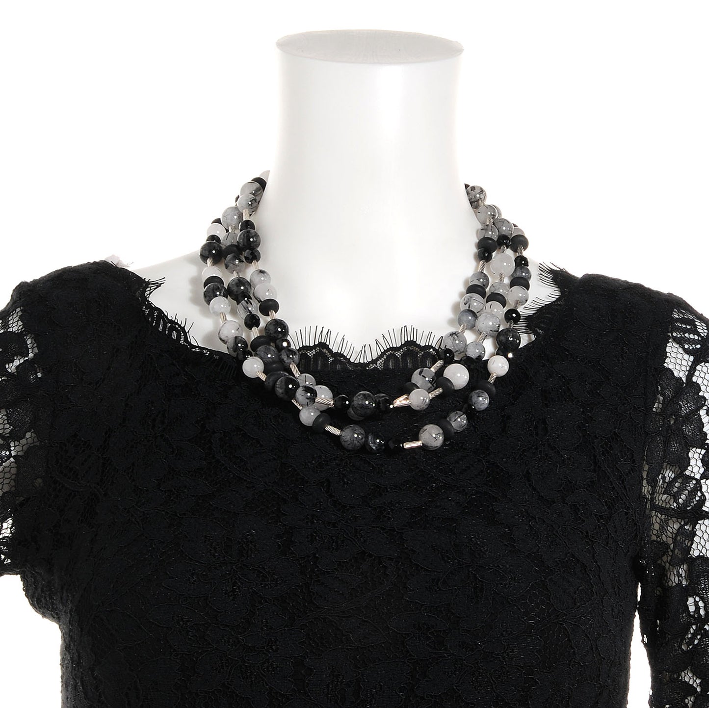 Sterling Silver 3 Row Drape Necklace