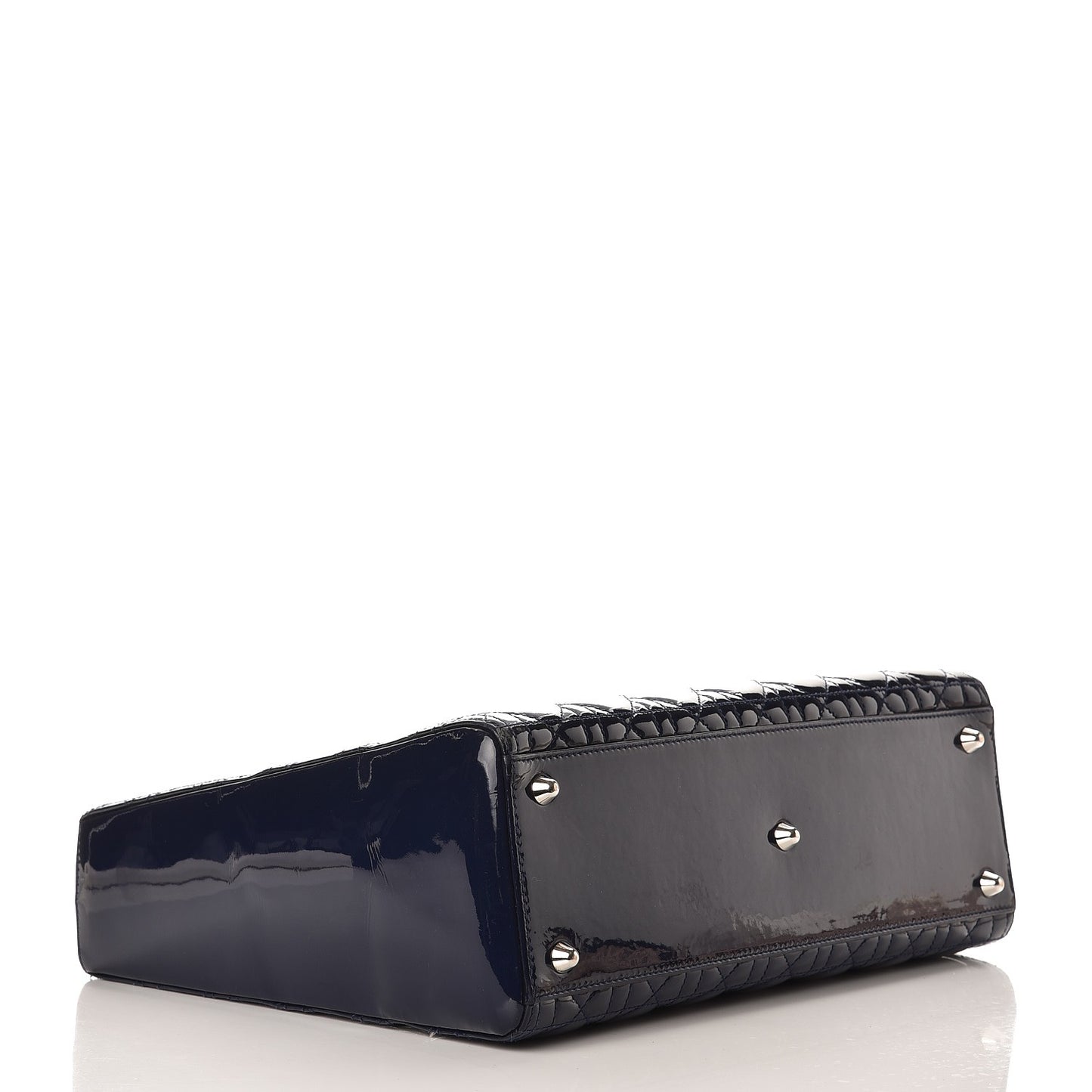 Patent Cannage Large Lady Dior Navy Blue