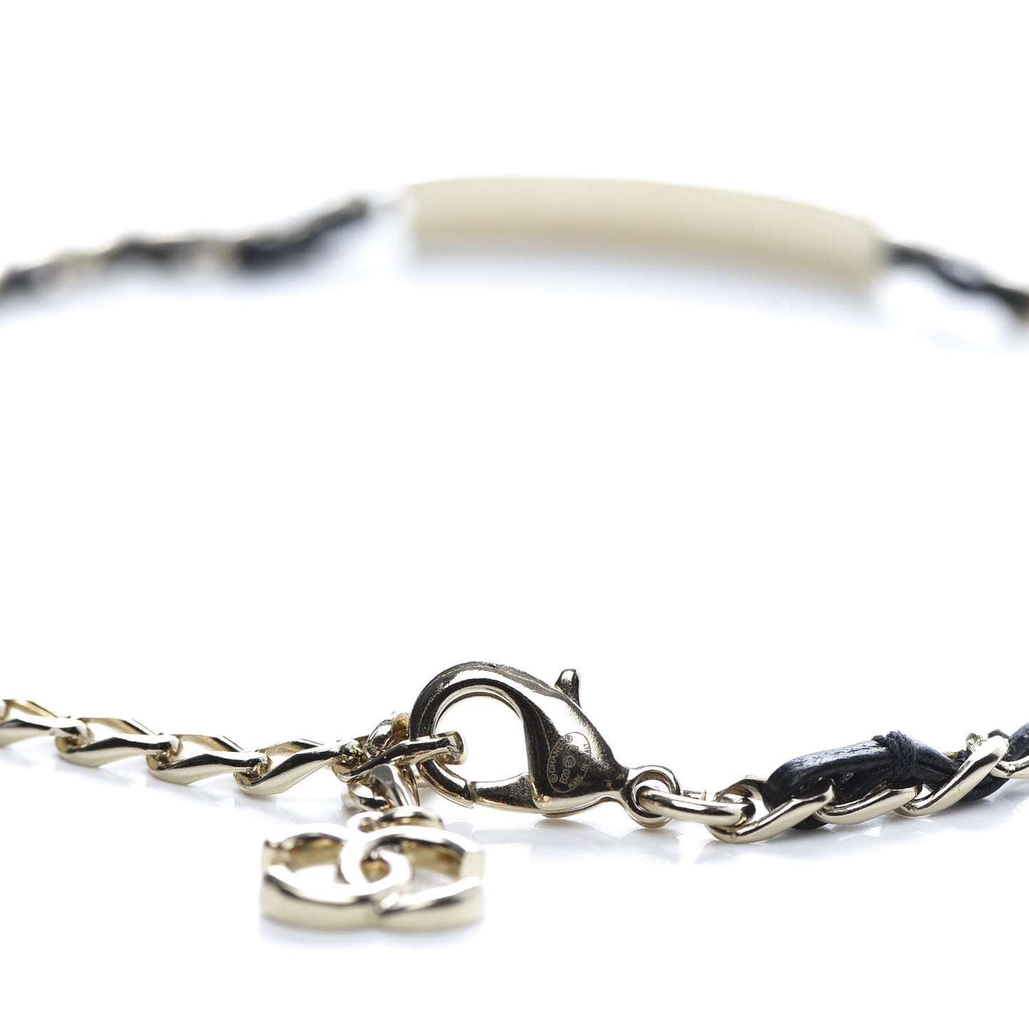 Metal Lambskin Crystal Sergeant Choker Necklace Black Gold