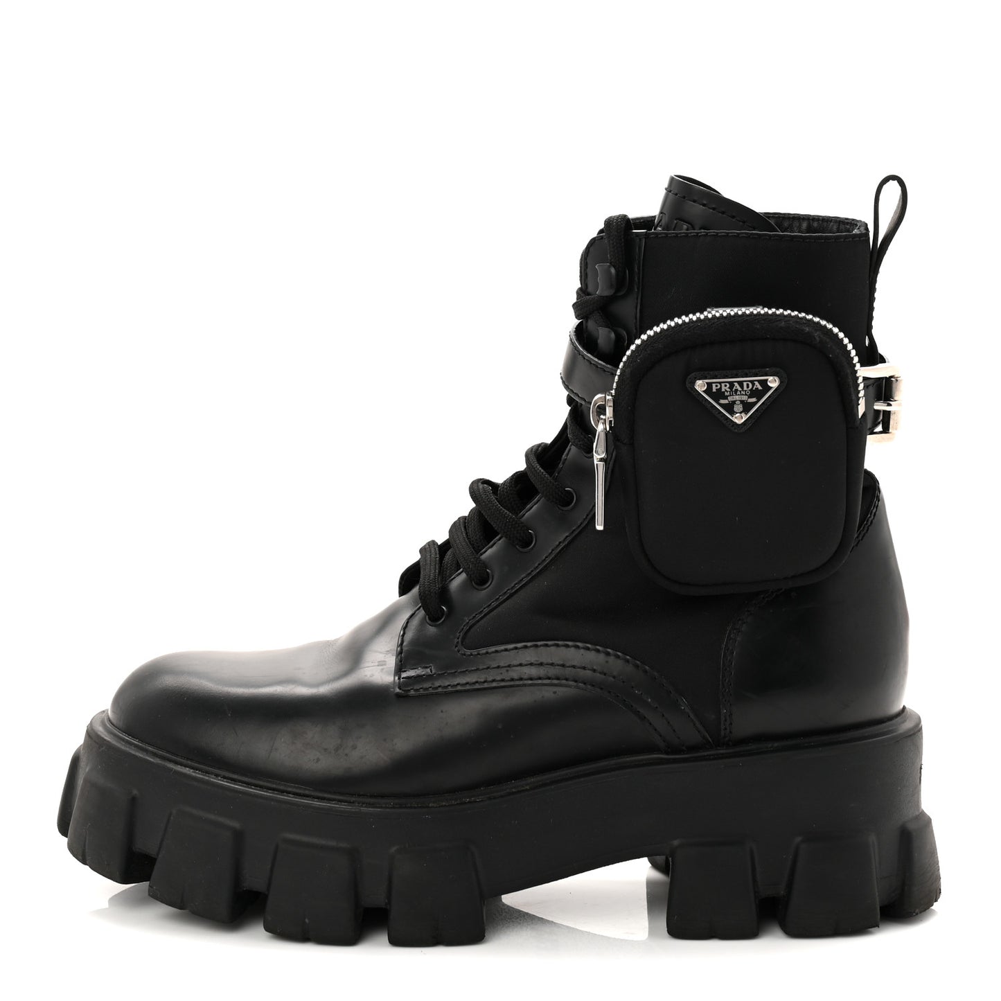 Spazzolato Rois Re-Nylon Metal Triangle Logo Monolith Pouch Pocket 55mm Boots 39.5 Black