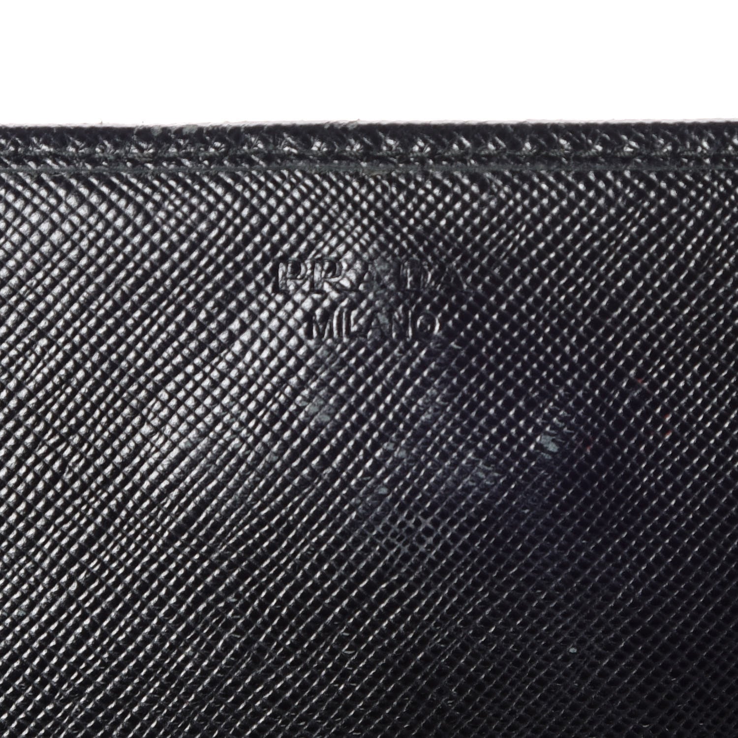 Prada Saffiano Metal Oro Chain Wallet Black 9 of 17