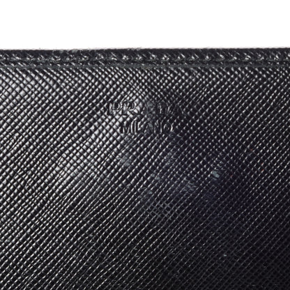 Prada Saffiano Metal Oro Chain Wallet Black 9 of 17