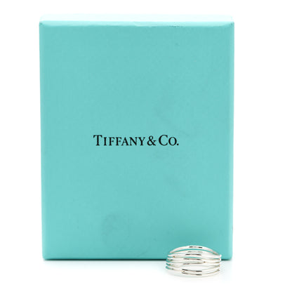 Tiffany Sterling Silver Elsa Peretti 5 Row Wave Ring 58 8.25 6 of 6