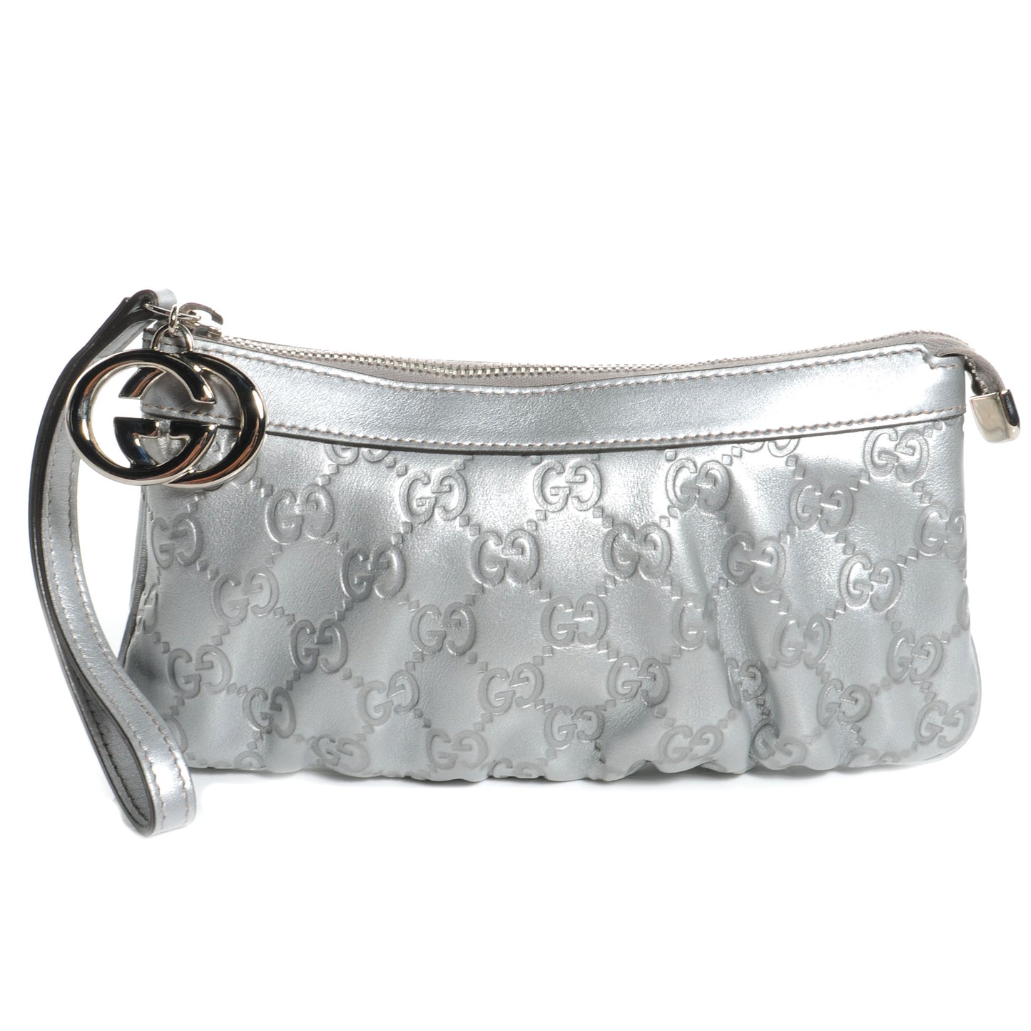 Guccissima New Britt Wristlet Silver