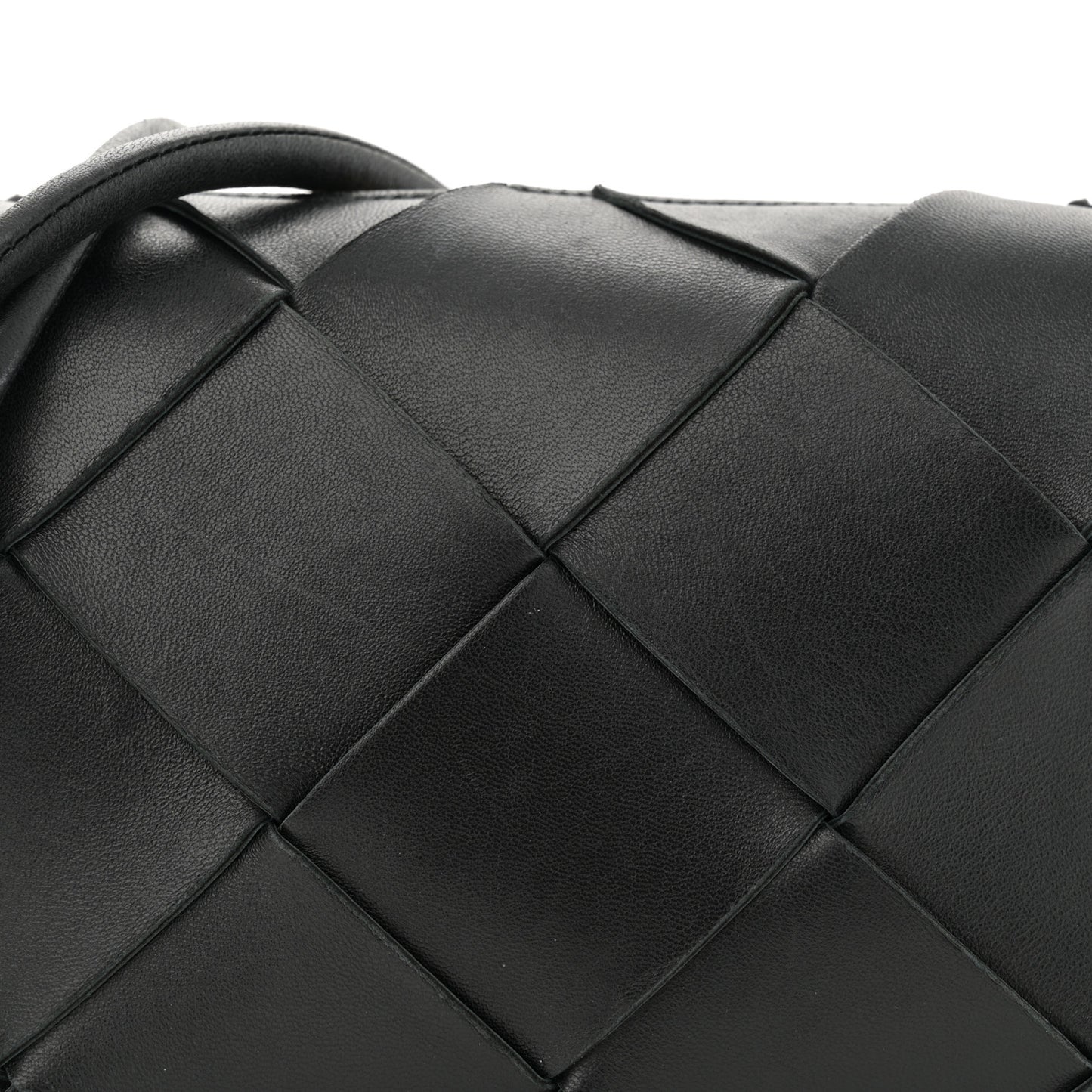 Lambskin Maxi Intrecciato Small Cassette Camera Bag Black