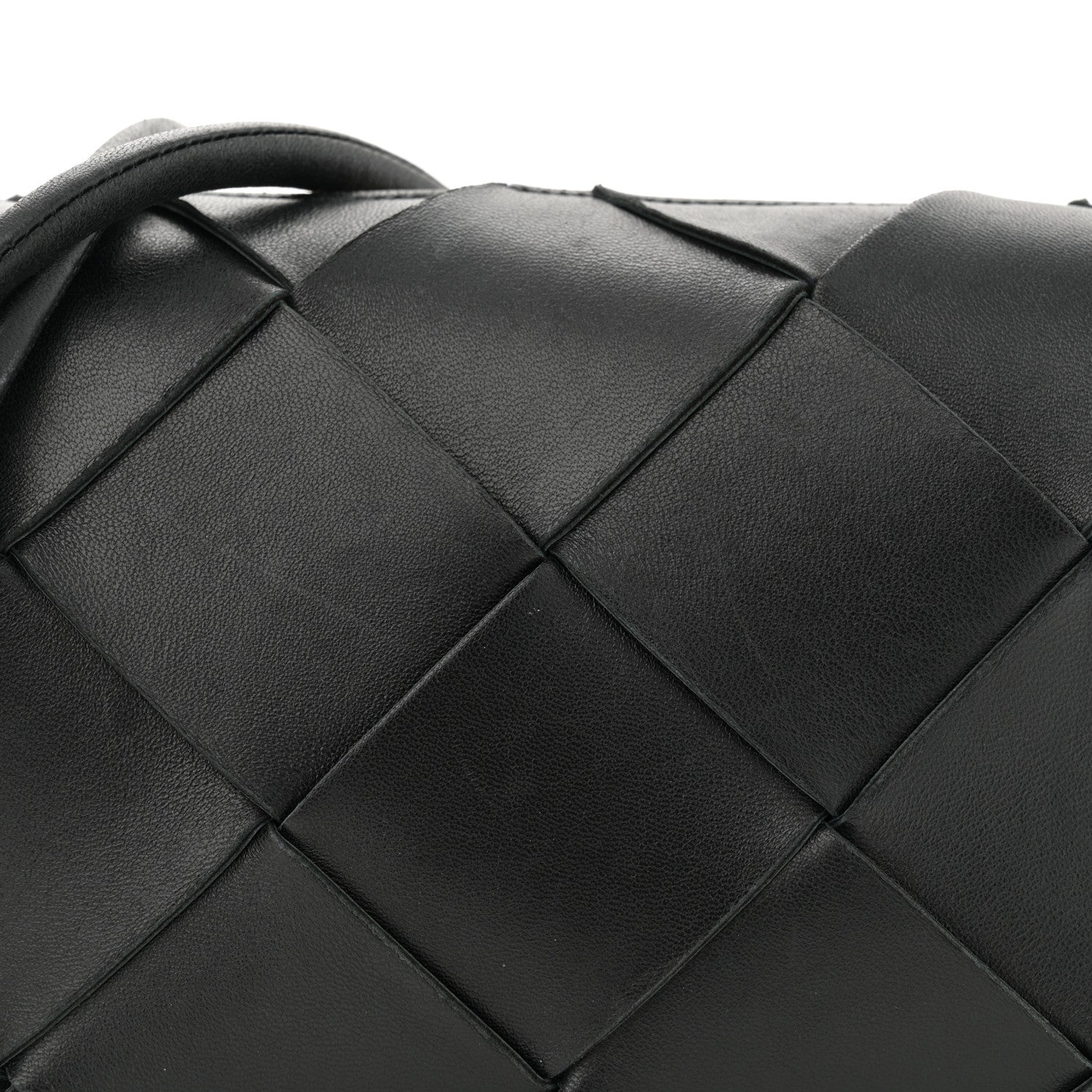 Bottega Veneta Lambskin Maxi Intrecciato Small Cassette Camera Bag Black 7 of 9