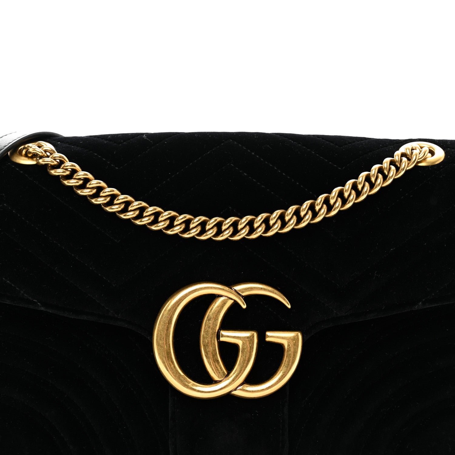Gucci Velvet Matelasse Medium GG Marmont Shoulder Bag Black 4 of 10