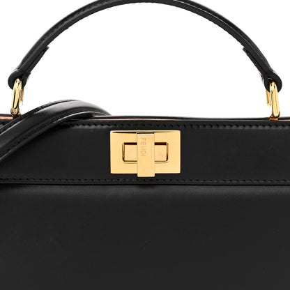 Fendi Vitello King Luxor Shiny Nappa Medium Peekaboo I SEE U East West Satchel Black Light Rose 7 of 9