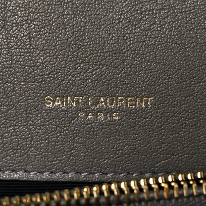 Saint Laurent Sheepskin Matelasse Chevron Monogram Medium College Bag Light Coal 6 of 11