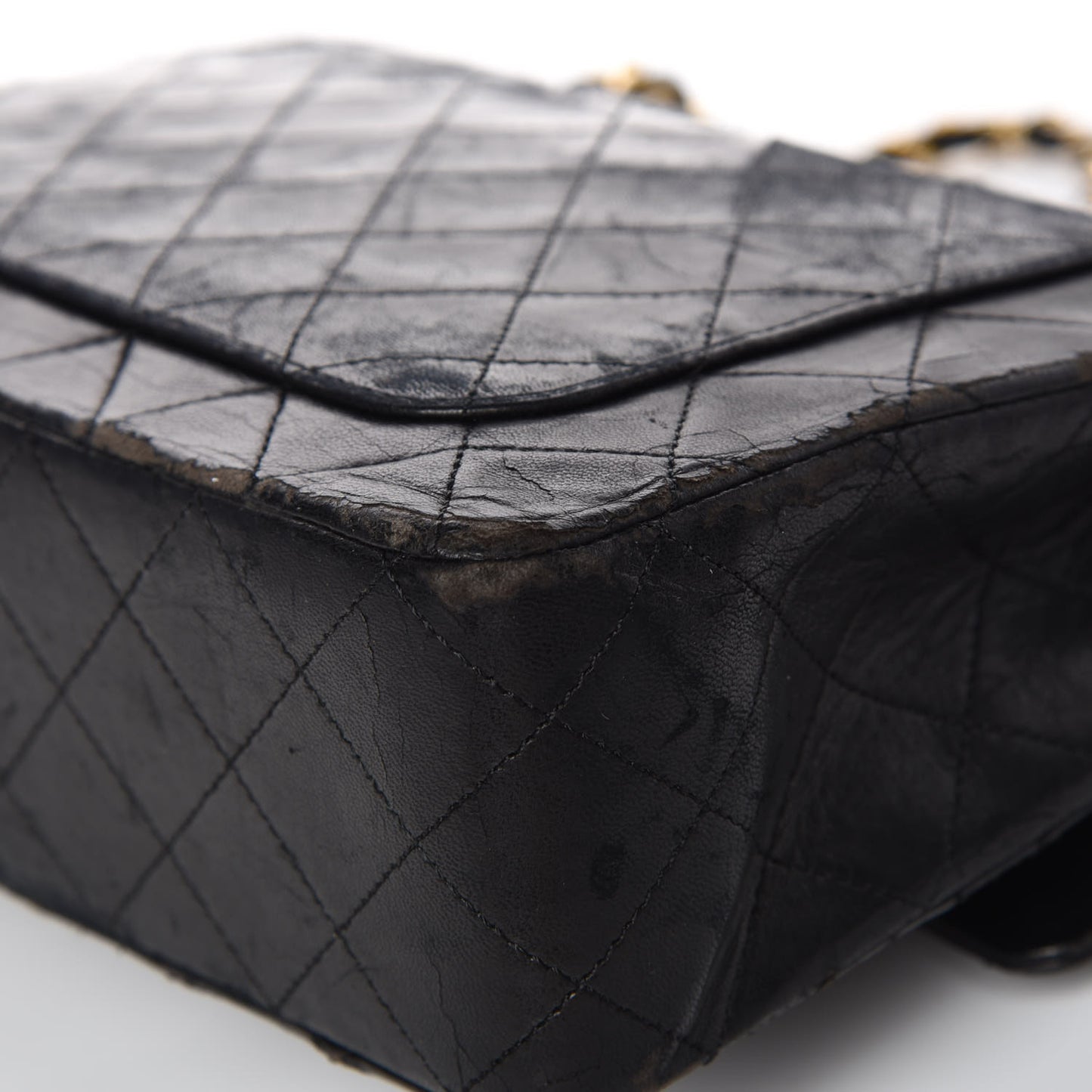 Lambskin Quilted Medium Double Flap Black