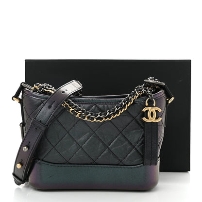 Chanel Iridescent Aged Calfskin Quilted Small Gabrielle Hobo Black 11 of 11