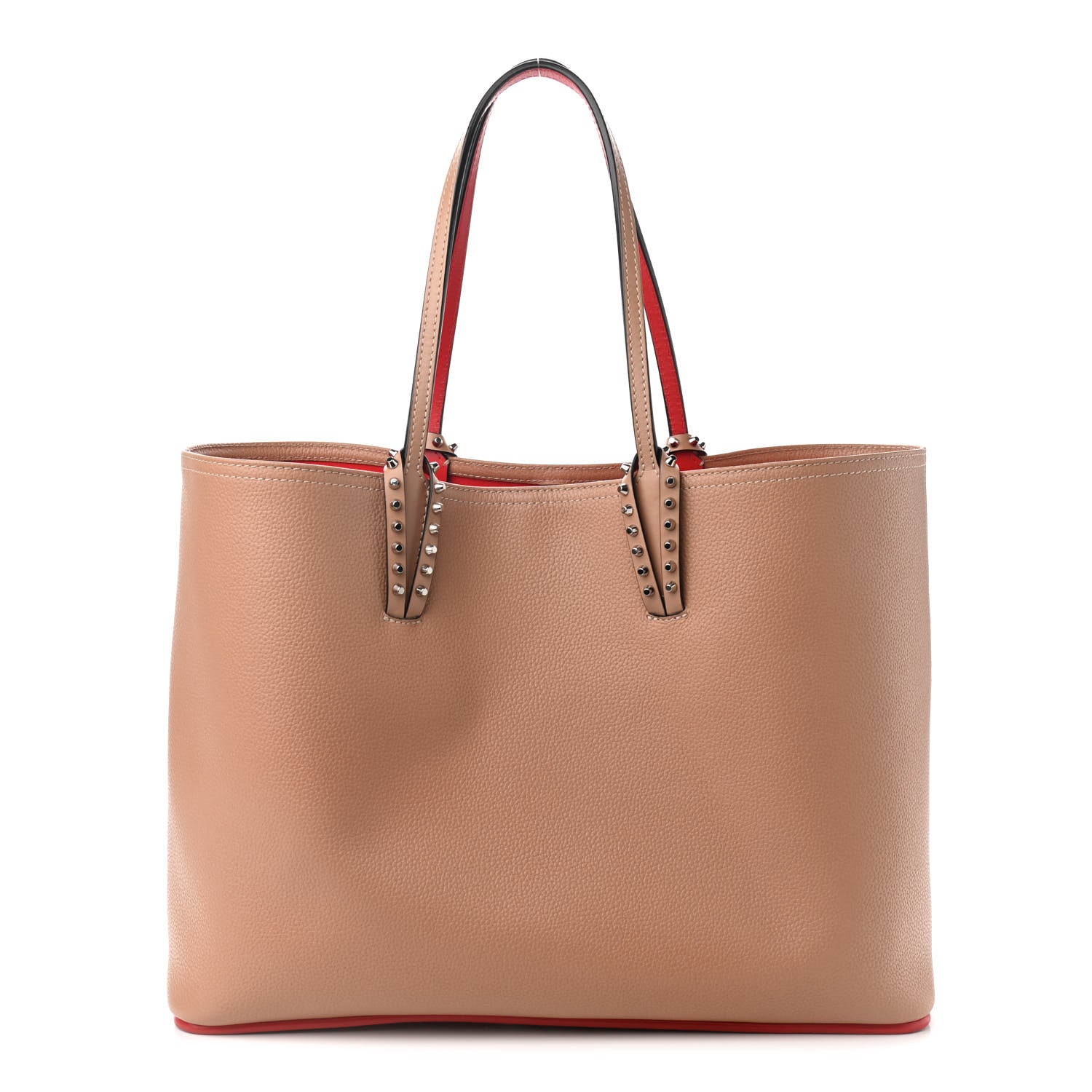 Christian Louboutin Calfskin Spikes East West Cabata Tote Nude 3 of 11