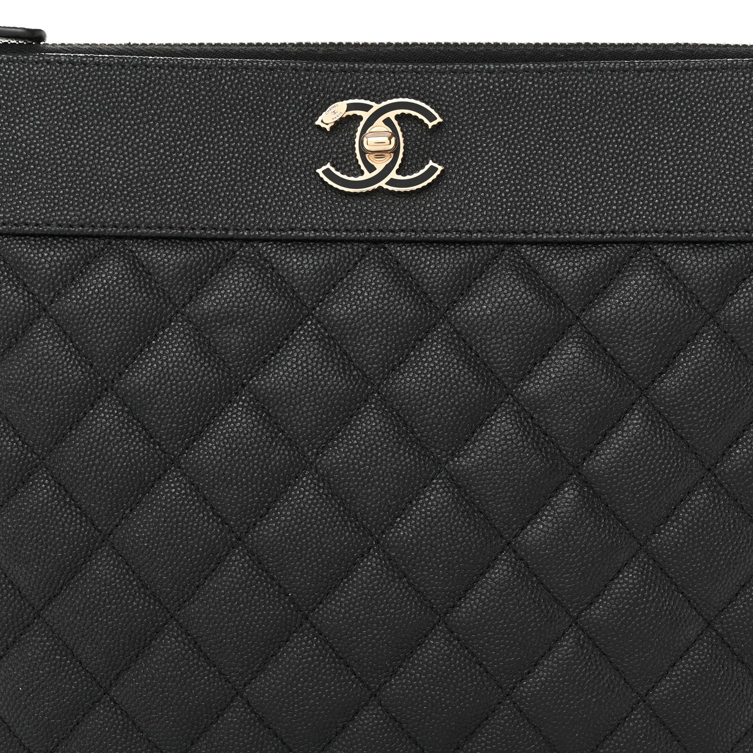 Chanel Caviar Quilted Medium Vintage Mademoiselle Cosmetic Case Black 8 of 12