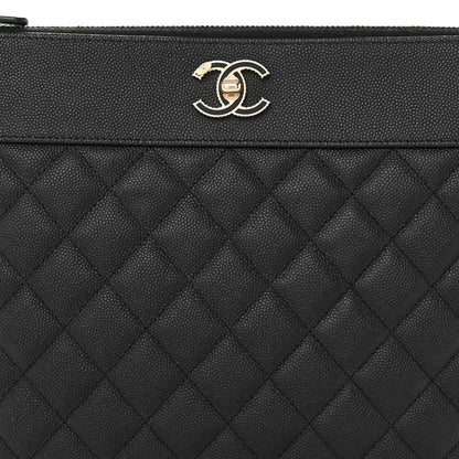 Chanel Caviar Quilted Medium Vintage Mademoiselle Cosmetic Case Black 8 of 12