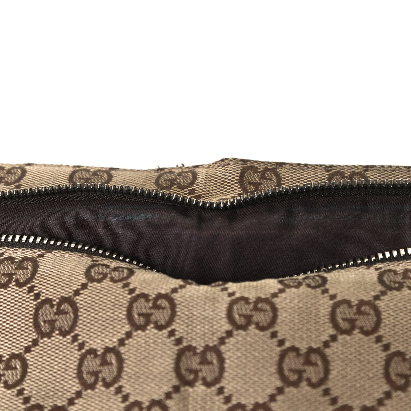 GG Monogram Double Pocket Belt Bag Dark Brown