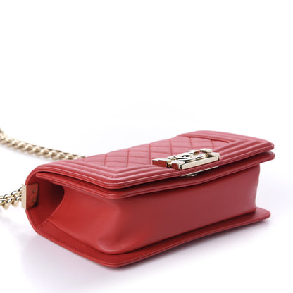 Chanel Lambskin Quilted Small Boy Flap Red 4 of 13