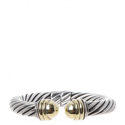 David Yurman Sterling Silver 14K Yellow Gold 10mm Cable Classics Bracelet 1 of 5
