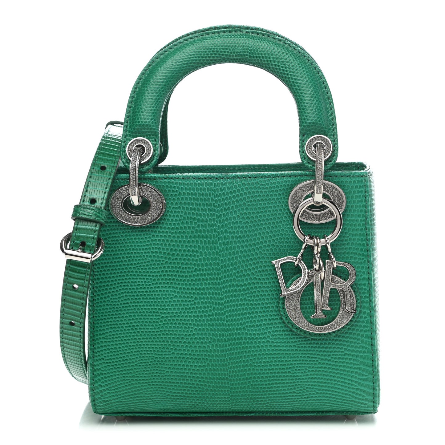 Lizard Swarovski Crystal Mini Lady Dior Green