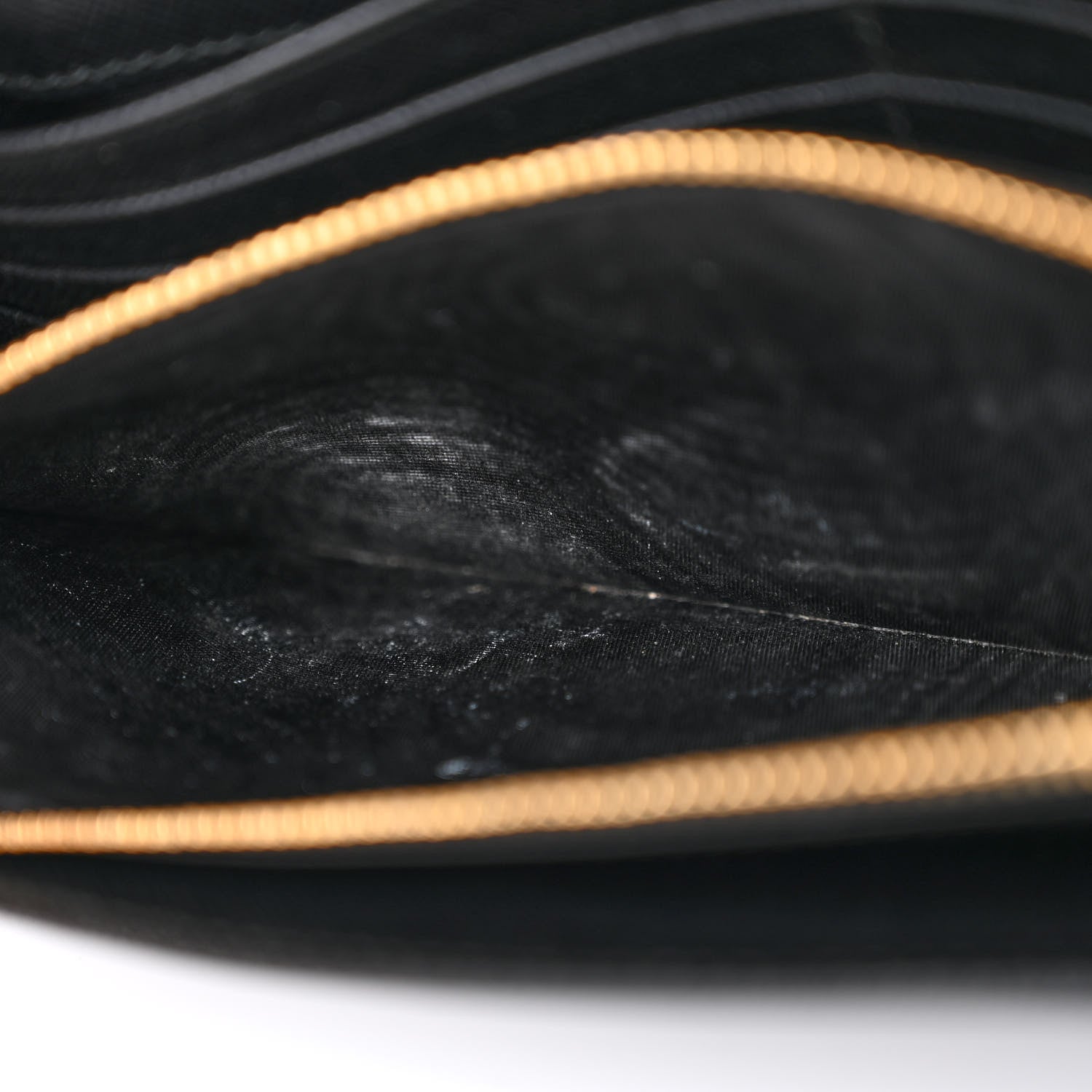 Prada Saffiano Metal Oro Chain Wallet Black 10 of 13