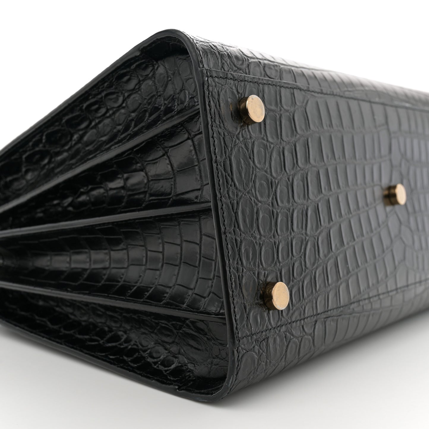 Calfskin Crocodile Embossed Small Sac de Jour Black