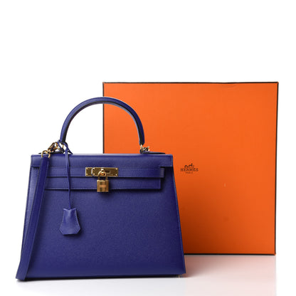 Hermes Epsom Kelly Sellier 28 Bleu Electrique 11 of 11