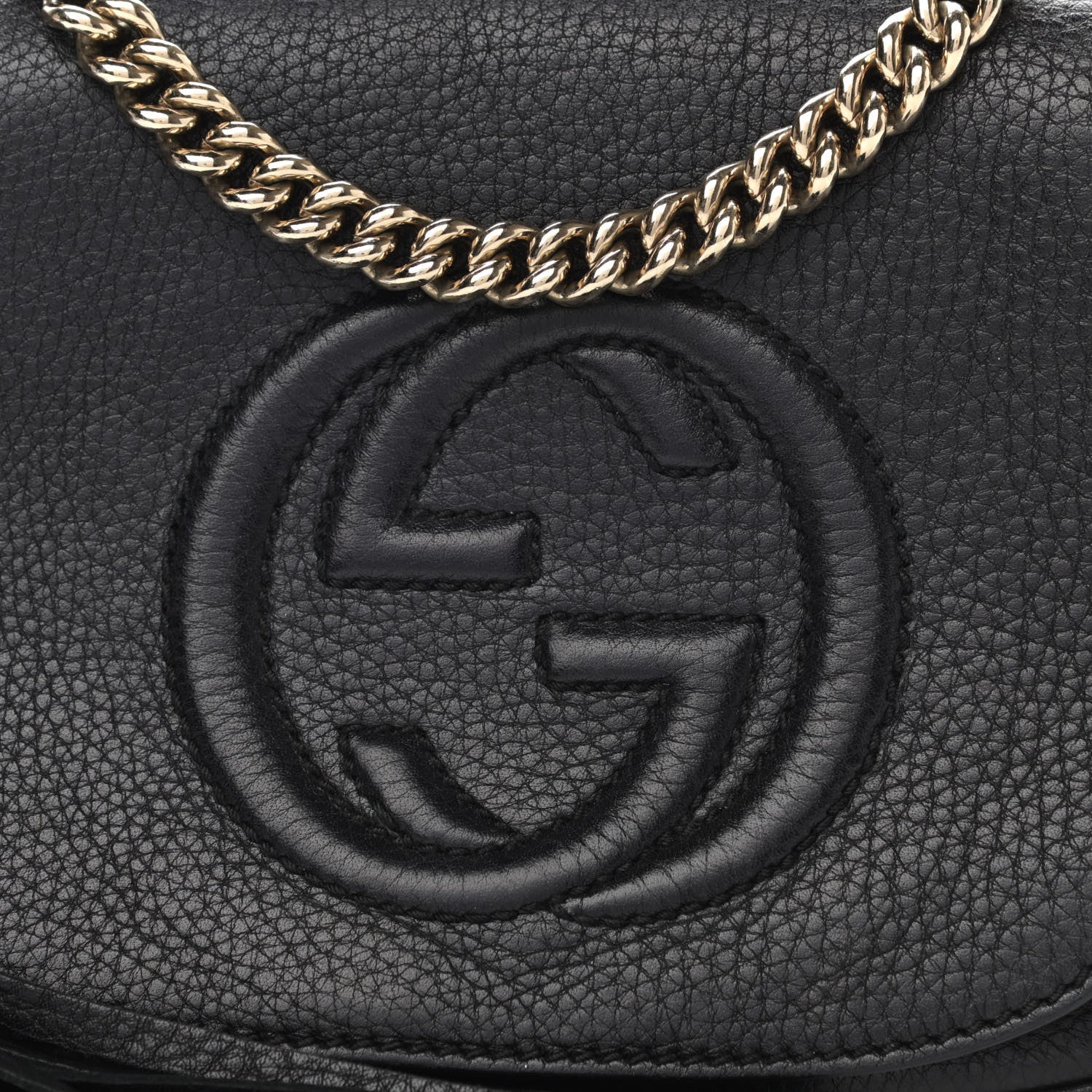 Gucci Pebbled Calfskin Small Soho Flap Crossbody Black 8 of 12