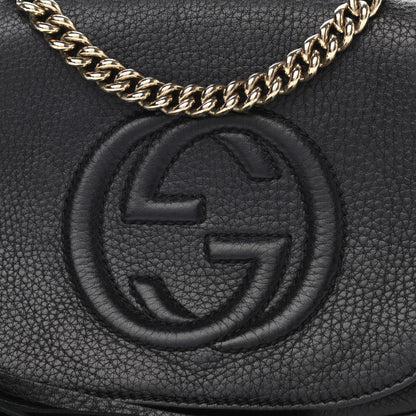 Gucci Pebbled Calfskin Small Soho Flap Crossbody Black 8 of 12
