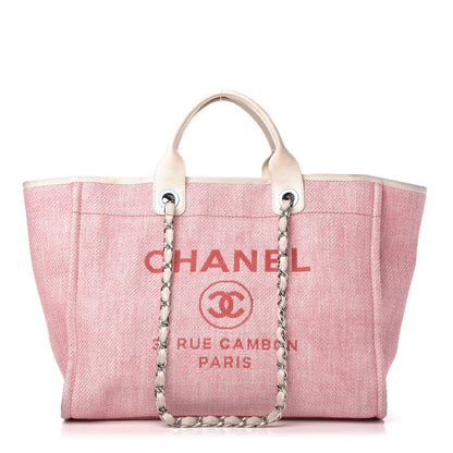 Chanel Canvas Medium Deauville Tote Pink 1 of 13