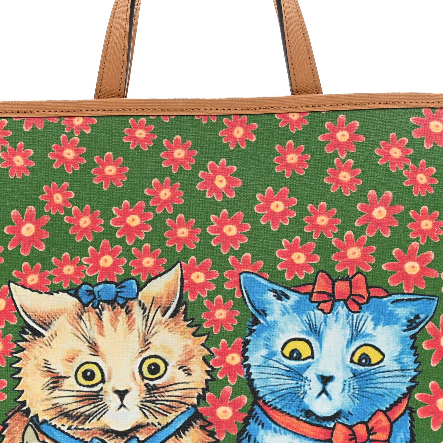 Gucci Canvas Kitten Print Children Tote Green 8 of 10