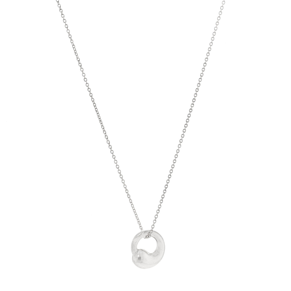 Sterling Silver 12mm Elsa Peretti Eternal Circle Pendant Necklace