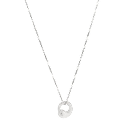 Tiffany Sterling Silver 12mm Elsa Peretti Eternal Circle Pendant Necklace 1 of 5