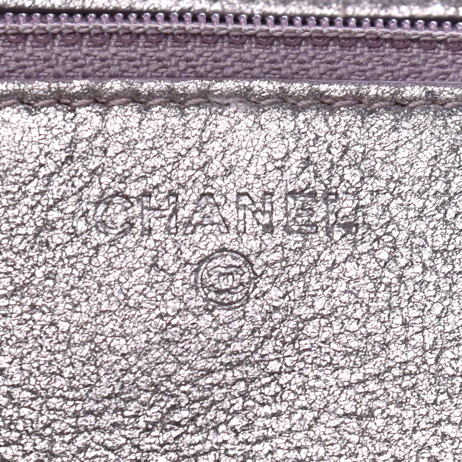 Chanel Metallic Lambskin Quilted Wallet On Chain WOC Lilac 6 of 9