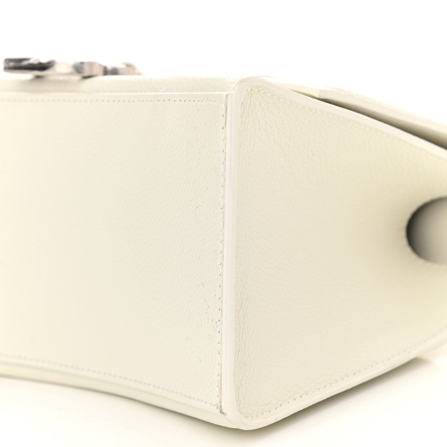 Balenciaga Grained Calfskin Small Hourglass Top Handle Bag White 9 of 9