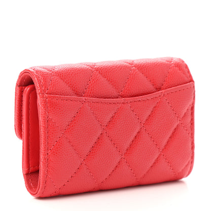 Chanel Caviar Quilted Classic 4 Key Holder Wallet Dark Pink 3 of 9