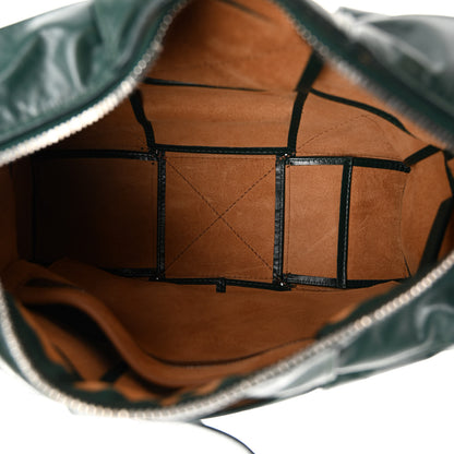 Bottega Veneta Paper Calfskin Maxi Intreccio Medium Arco Camera Bag Emerald Green 5 of 9