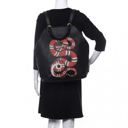 Gucci Calfskin Kingsnake Print Backpack Black 2 of 10