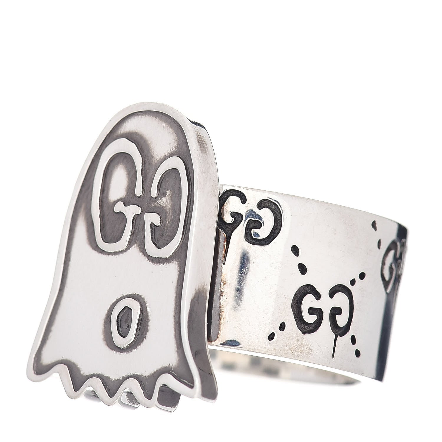 Gucci Sterling Silver GucciGhost Ring 60 9 4 of 5