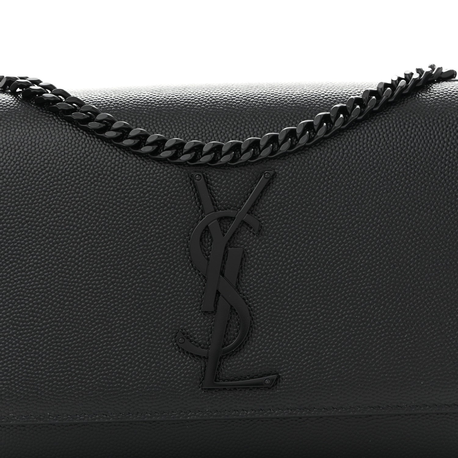 Saint Laurent Grain De Poudre Small Monogram Monochrome Kate Satchel Black 8 of 11