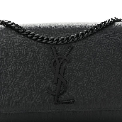Saint Laurent Grain De Poudre Small Monogram Monochrome Kate Satchel Black 8 of 11