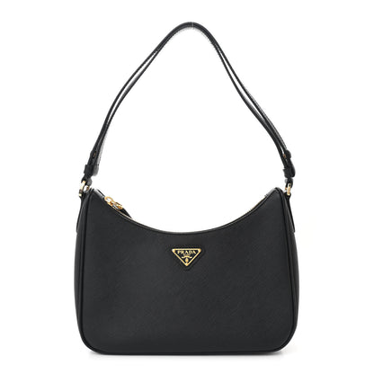Prada Saffiano Lux Mini Re-Edition Shoulder Bag Black 1 of 11